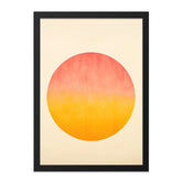 Sunset Circle Wall Art, Abstract Sun Art Print, Modern Home Decor, Geometric Wall Hanging, Minimalist Art for Living Room - Tawshia
